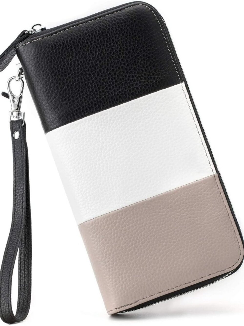 RFID Blocking Genuine Leather Women's Zip Around Clutch Wallet - Large Capacity